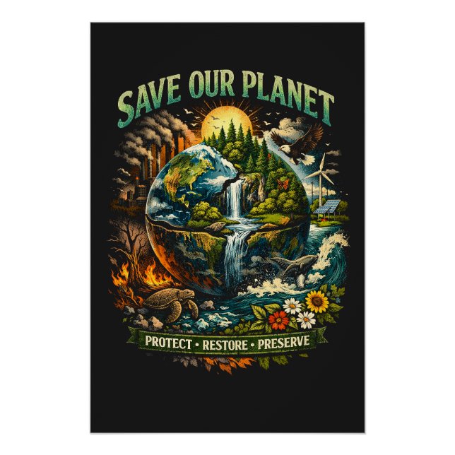 Póster Salve nosso planeta (Frente)