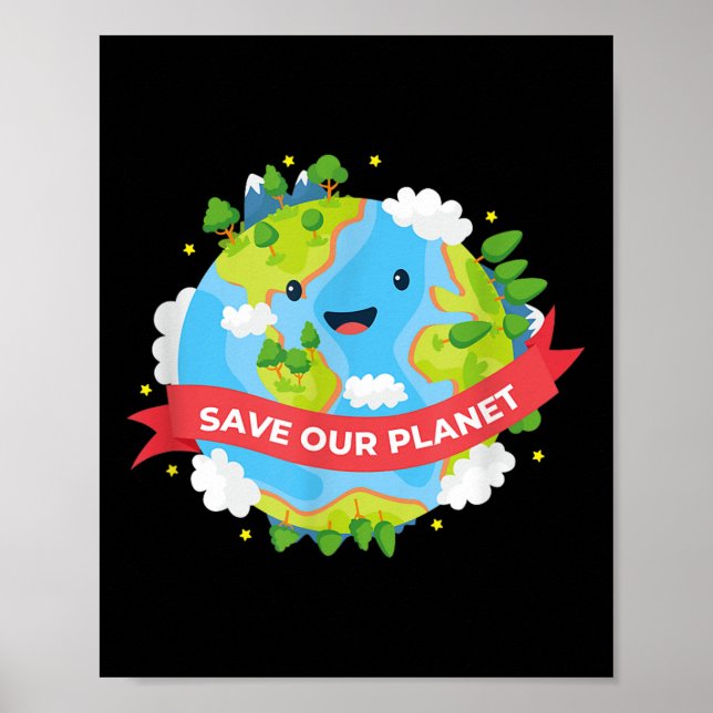 Poster Salve nosso planeta Mãe Terra Proteção Ambiental (Frente)