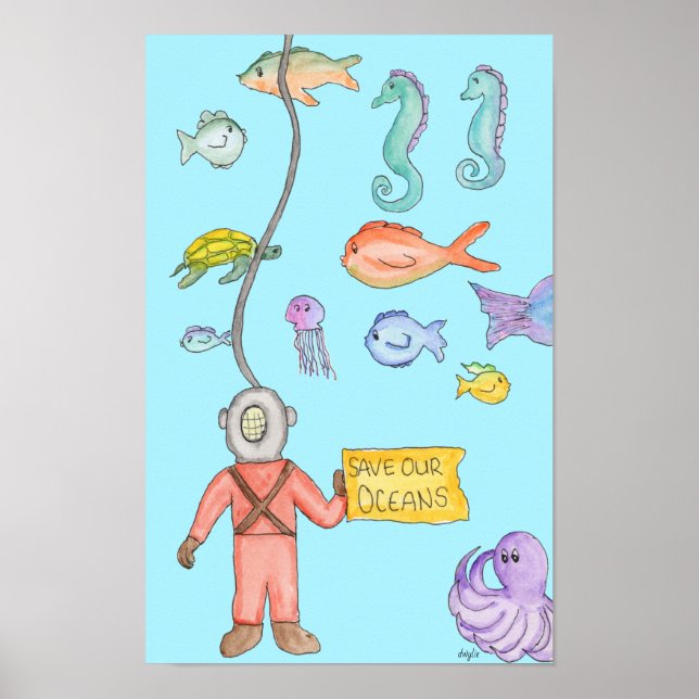 Poster Salve Nossos Oceanos (Frente)