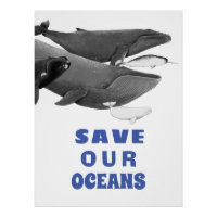 Salve Nossos Oceanos Crianças de Baleia de Arte Am