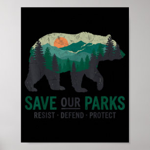 Poster Salve Nossos Parques Nacionais dos EUA Resistir Pr