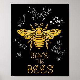 Poster Salve O Apiário Da Camisa De Grafite Das Abelhas