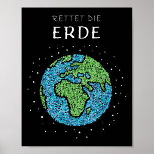 Poster Salve O Clipe De Proteção Ambiental Do Globo Da Te