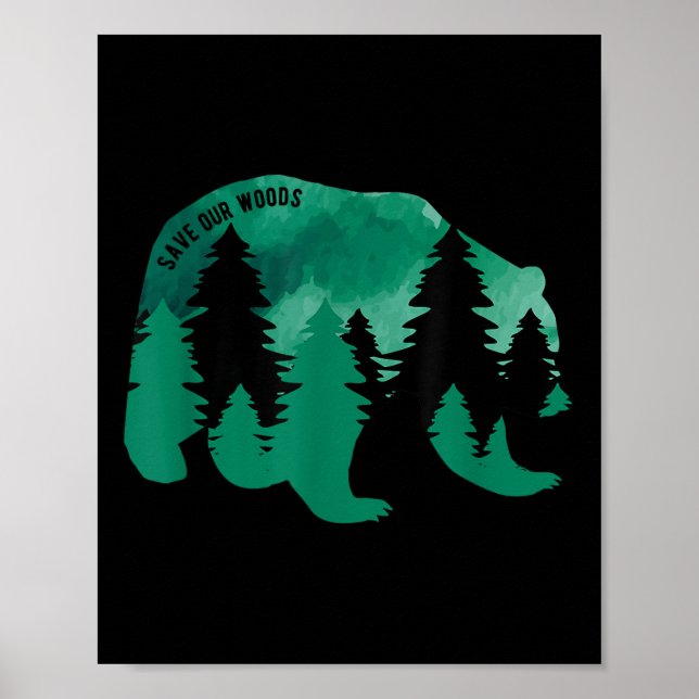 Poster Salve o nosso Urso de Proteção Ambiental das Flore (Frente)