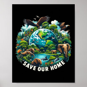 Poster Salve O Oceano Salve Nossa Terra, Dia Da Terra Amo