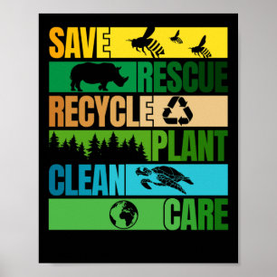 Poster Salve os Animais de Salvamento de Abelhas Reciclar