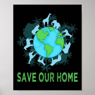 Poster Salve os nossos animais domésticos, conservação da