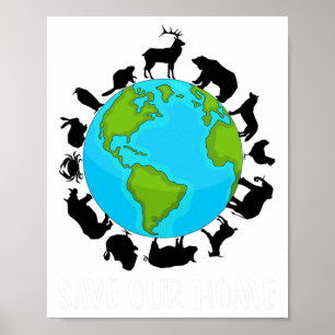 Poster Salve os nossos animais domésticos, conservação da