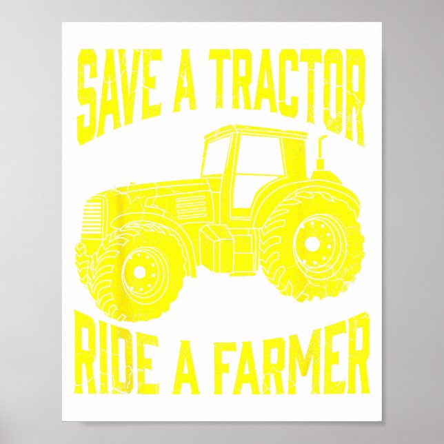 Poster Salve Um Trator Monte Um Trator Tratores Agrícolas (Frente)