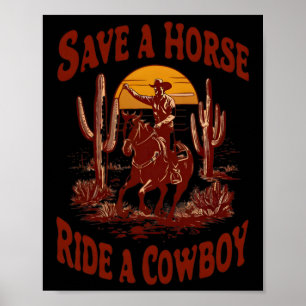 Poster Salve Uma Corrida De Cavalo Uma Coroa Engraçada Ro