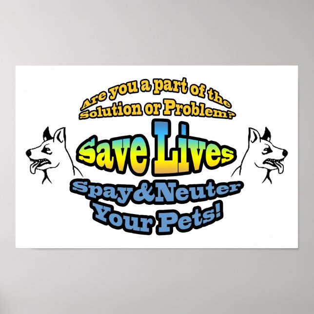 Poster Salve Vidas Salve E Neutralize Seus Pets! (Frente)
