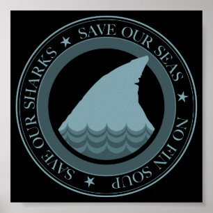 Poster salvem nossos tubarões