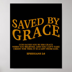 Poster Salvo Pela Graça Através Da Fé Cristã Jesus Deus S