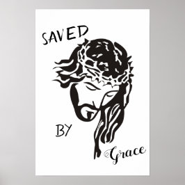Poster Salvo pela Graça de Deus Jesus SVG