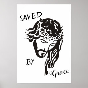 Poster Salvo pela Graça de Deus Jesus SVG