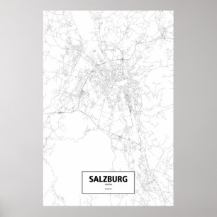 Póster Salzburg, Áustria (preto no branco)