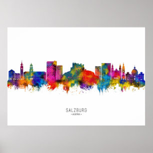 Poster Salzburg Áustria Skyline