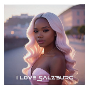 PÓSTER SALZBURGO - ÁUSTRIA - EU AMO SALZBURG