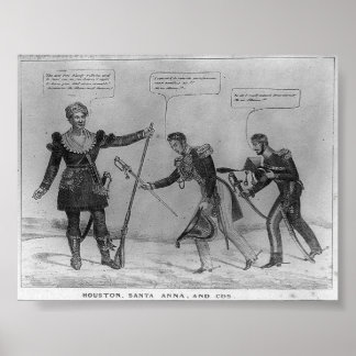 Poster Sam Houston, Papais noeis Anna, e Cos, 1836