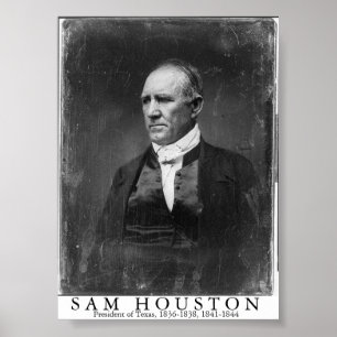 Póster Sam Houston, presidente de Texas