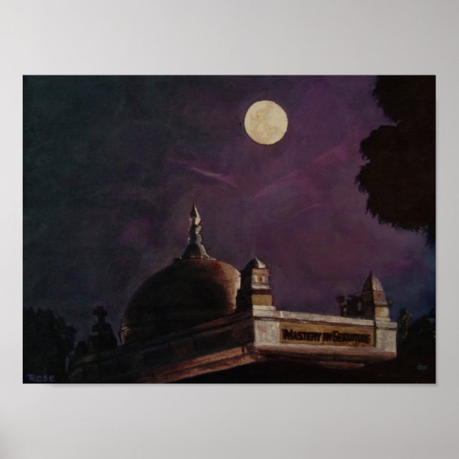 Poster Samadhi de Meher Baba à Noite (Frente)