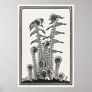 Poster Samambaias por Julie de Graag Art Nouveau