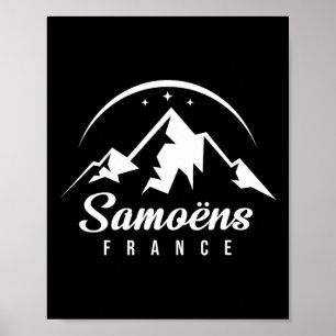 Poster Samoëns França Ski Resort Skiing Snowboard Souv