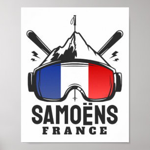Poster Samoëns Grand Mif França Ski Resort Retro Skiing