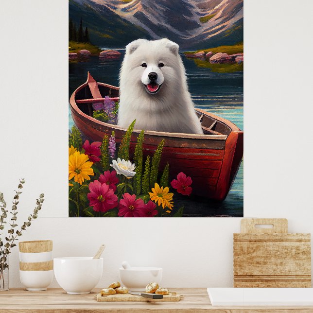 Poster Samoyed em um Paddle: Uma Aventura Cênica (Cozinha)