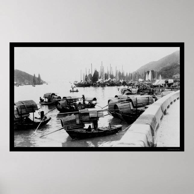 Poster Sampanos em Hong Kong 1906 (Frente)