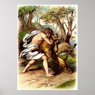 Póster Samson e o leão