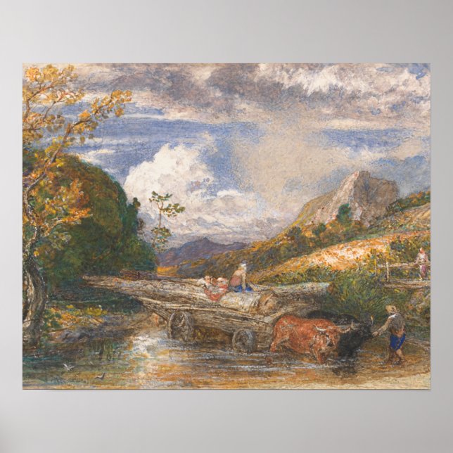Poster Samuel Palmer - Vagão de madeira atravessando uma  (Frente)