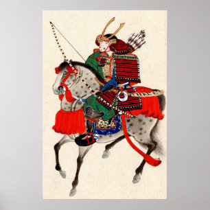 Póster Samurai a cavalo 1878