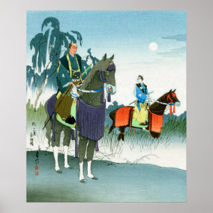 Poster Samurai a Cavalo Hasegawa Sadanobu III Década de 1