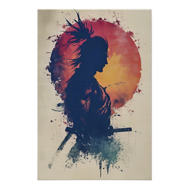 Póster Samurai at Sunset (Frente)