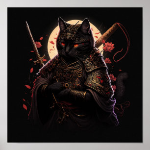 Poster Samurai Black Cat