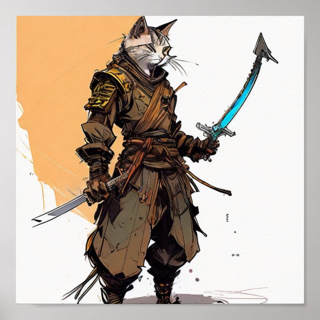 Poster Samurai Cat (Frente)