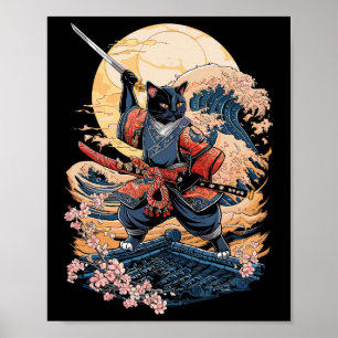 Poster Samurai Cat Ninja