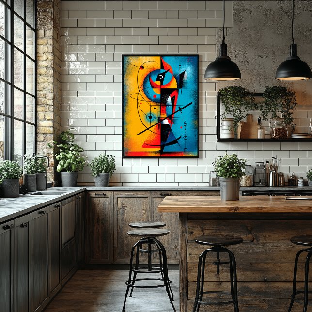 Poster Samurai Cósmico – Parede Geométrica Abstrata Moder (Criador carregado)