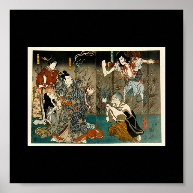 Poster Samurai e Fantasmas, cerca de 1800 (Frente)
