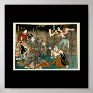 Poster Samurai e fantasmas, cerca de 1800's