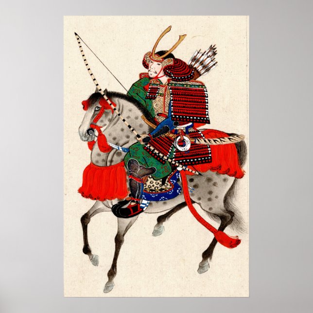 Póster Samurai em Horseback 1878 (Frente)