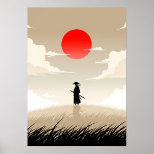 Poster Samurai Minimalista