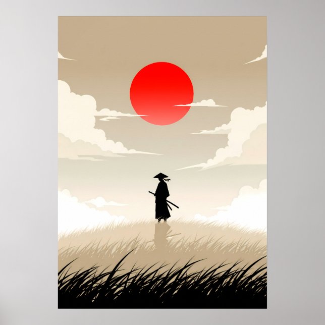 Poster Samurai Minimalista (Frente)