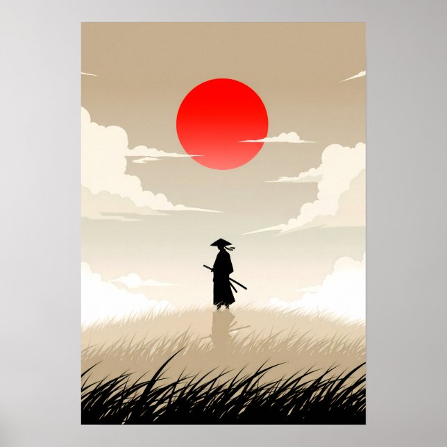 Poster Samurai Minimalista (Frente)