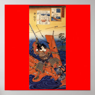 Poster Samurai na guerra, cerca de 1800's