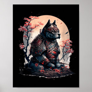 Poster Samurai Ninja Cachorro Japonês Tatuagem Gráfica Pa