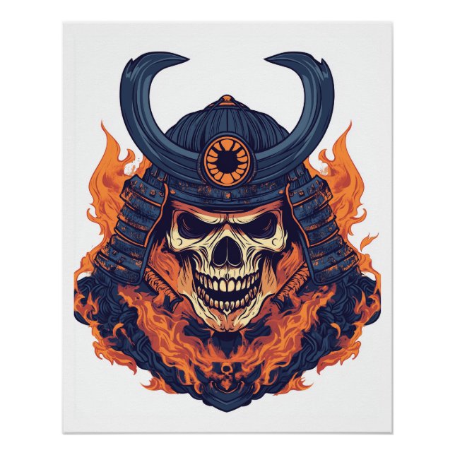 Póster Samurai Oni Skull (Frente)