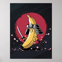 Samurai Pixel e Banana Trabalho de arte