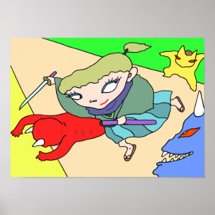 Poster Samurai Pop e Demônios Coloridos.